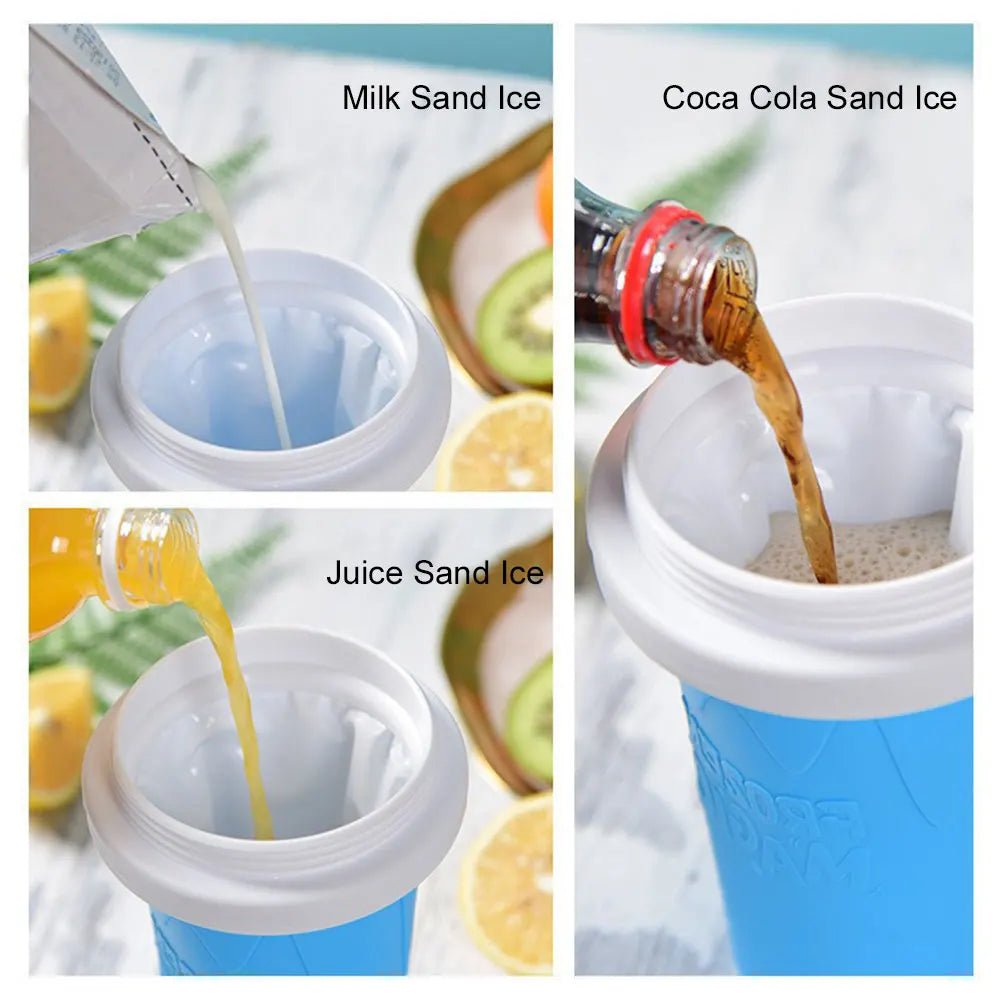 ML Quick-Frozen Slushy Maker Cup with Lid Slushy Cup for Homemade Smoothies Juice Ice Cream Summer Squeeze Cup Kitchen Tool